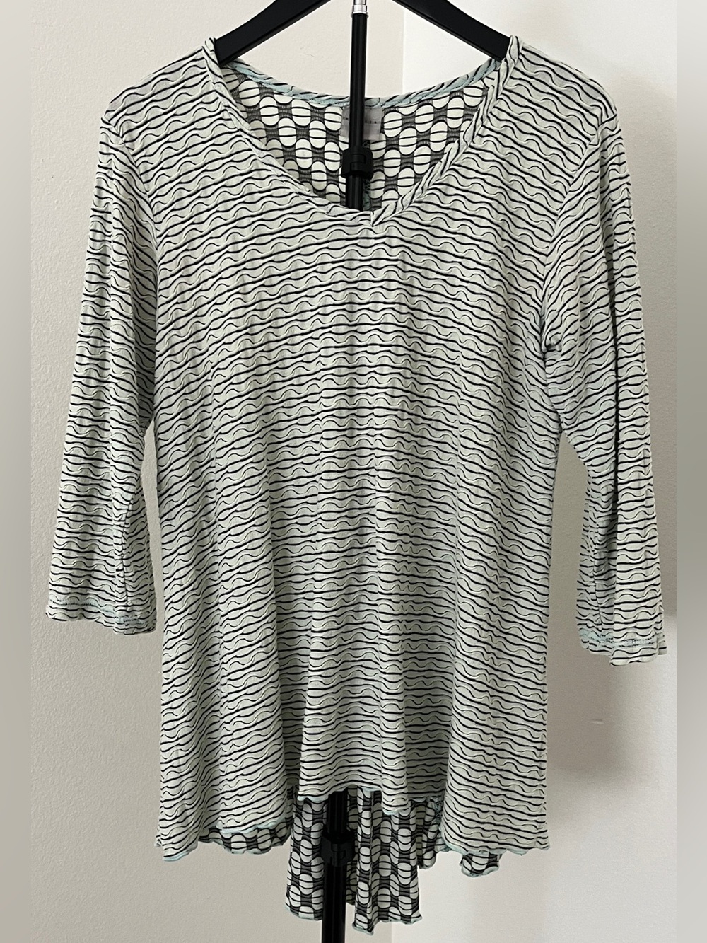 CMC Color Me Cotton Art-to-Wear Wavy Stripe Hi-Low Tunic | Made in USA